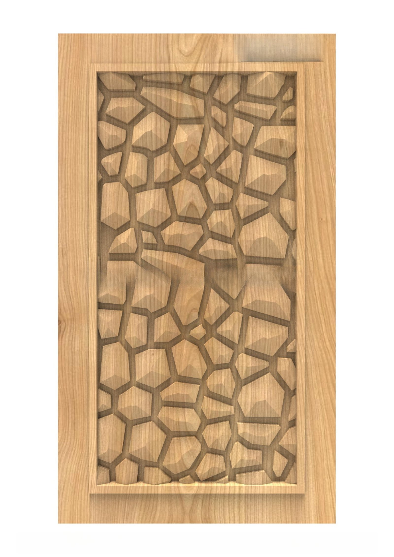 GSK DELITE DOORS - DL-61 Geometric Stone Texture Carved Door 3D Model